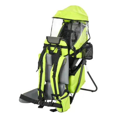 HOMCOM Baby Hiking Backpack Carrier w/ Detachable Rain Cover for Toddlers Green