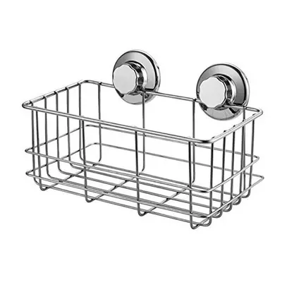 SANNO Suction Cup Shower Caddy Bath Wall Shelf, Deep Bathroom Basket Suction Cup Large Shower Ca