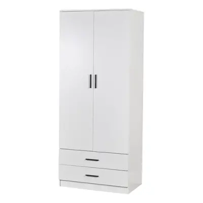 (2 Door Wardrobe) White Wooden Bedroom Furniture Cabinet Chest of Drawers Dressing Table Wardrob