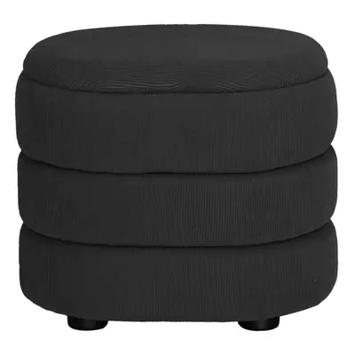 (Oval Dark Grey) Soft Velvet Ottoman Storage Pouffe Footstool Dressing Vanity Chair