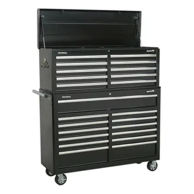 1290 x x 1495mm Drawer Combination Tool Chest - BLACK Mobile Storage Case