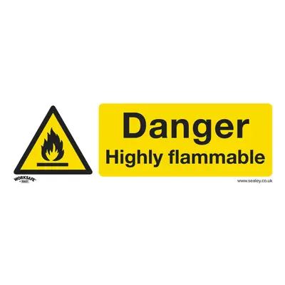 10x DANGER HIGHLY FLAMMABLE Safety Sign - Rigid Plastic x 100mm Warning