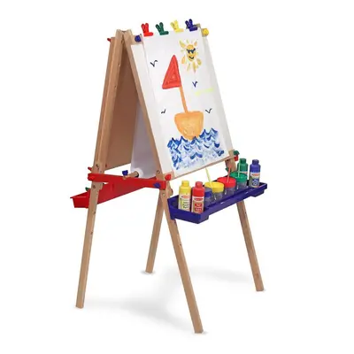 Melissa & Doug Standing Art Easel - Dry-Erase Board, Chalkboard, Paper Roller