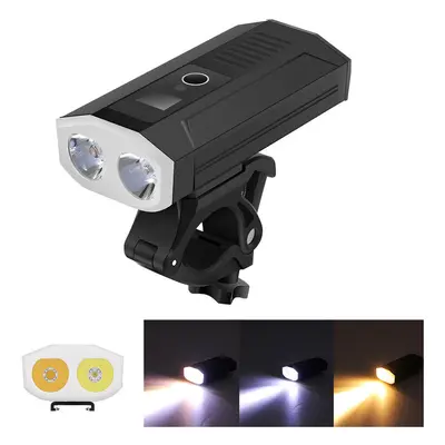 2* L2 1500LM Smart Power Indicator 5200mAh Rechargable Wide Angle IP65 Waterproof Bike Light Pow