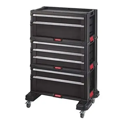 Keter Tool Trolley with Drawers, Polypropylene, Black