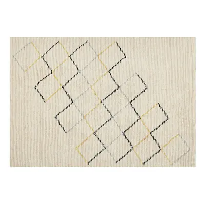 Cotton Area Rug x cm Beige TEZPUR