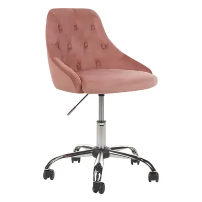 Velvet Desk Chair Pink PARRISH