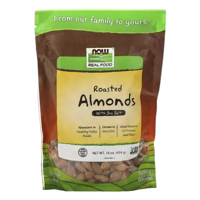 Now Foods, Real Food, Roasted Almonds, with Sea Salt, oz (454 g)