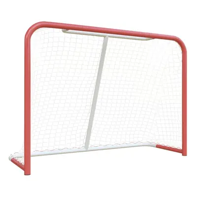 vidaXL Hockey Goal with Net Hockey Training Red and White Steel and Polyester