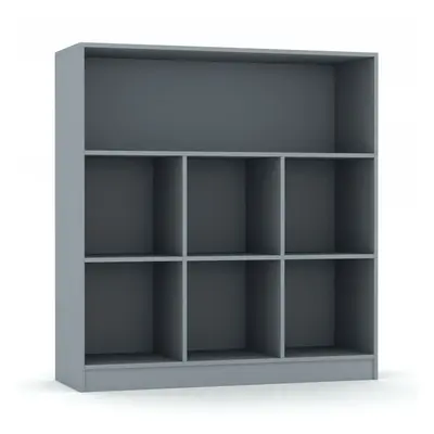 (Grey, Wide) Wooden Bookcases | Tall or Wide Storage Rack Units