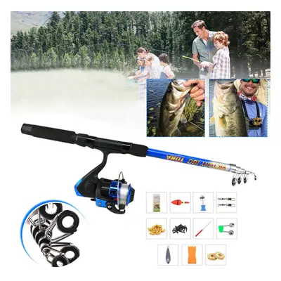 13pcs/set Fishing Rod Reel Combo Telescopic 5.2:1 BB Fishing Rod Set Ultralight Fishing Tackle F