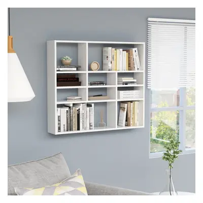 vidaXL Wall Shelf White Engineered Wood Bedroom Indoor Office Floating Rack