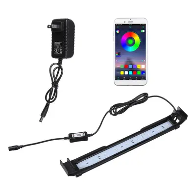 (US Plug) Dimmable 32CM 10W Bluetooth APP Controlled RGB LED Aquarium Lighting Adjustable Top Li