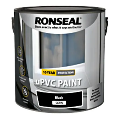 Ronseal UPVC Paint Black Satin, 2.5L