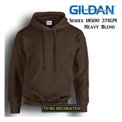 (L) Gildan Dark Chocolate Hoodie Heavy Blend Hooded Sweat Sweater Mens