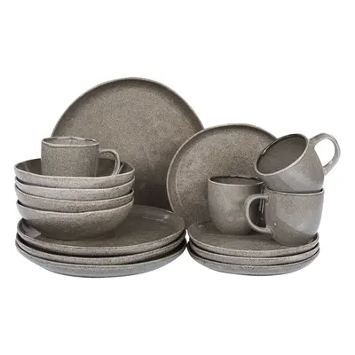 Set of Dinnerware COSTMARY Stoneware Grey