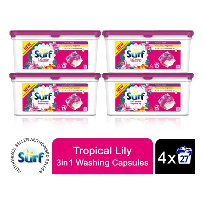 (Buy 4) Surf 3in1 Washing Capsules, Tropical Lily - 27W