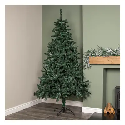 7ft (2.1m) Green Christmas Tree with Green Metal Stand and Tips