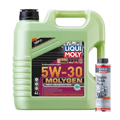 LIQUI MOLY - MOLYGEN NEW GENERATION 5W-30 DPF - 4L + ENGINE FLUSH PLUS - 300ml