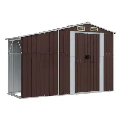 (brown, x x cm) vidaXL Garden Shed Metal Shed Outdoor Storage Shed Anthracite Galvanised Steel