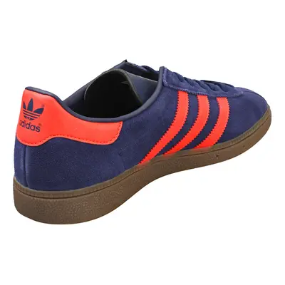 adidas Munchen Mens Casual Trainers in Dark Blue Red - UK