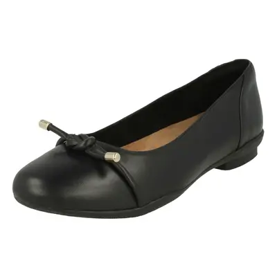 (UK 3, Black) Ladies Clarks Ballerina Flats Neenah Poppy - E Fit