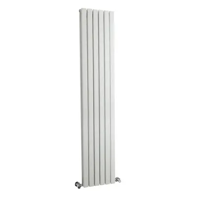 Square Vertical Double Panel Radiator - 1800mm x 354mm - BTU - Satin White