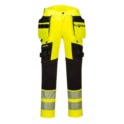 Portwest Mens DX4 Hi-Vis Detachable Holster Pocket Trousers Yellow/Black