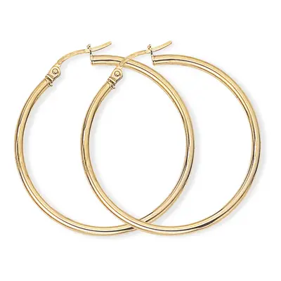 Jewelco London 18ct Yellow Gold Classic Round Tube Hoop Earrings 2mm - EGNR02553