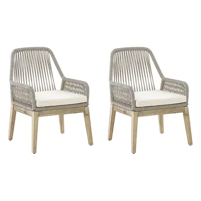 Set of Garden Chairs with Cushions OLBIA Beige