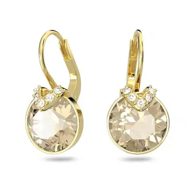 Swarovski Bella Gold-Tone Plated Round Cut V Drop Earrings