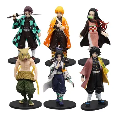 Set of Pieces Demon Slayer Figures Tanjirou Nezuko Zenitsu Inosuke Tomioka Collection Model Toy 