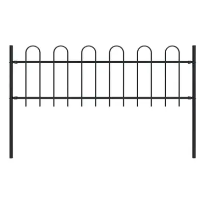 vidaXL Garden Fence Hoop Top Steel 1.7m Outdoor Panels Barrier Border