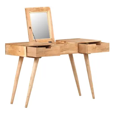 vidaXL Solid Wood Acacia Dressing Table with Mirror Make Up Cosmetic Desk