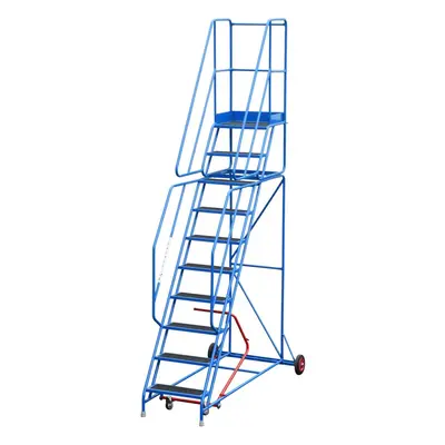 10 Tread Mobile Warehouse Stairs Anti Slip Steps 3.5m Portable Safety Ladder