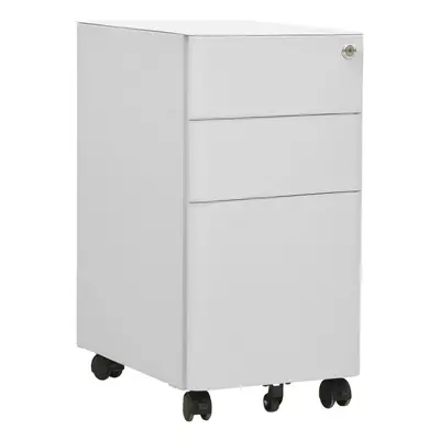 vidaXL Mobile File Cabinet Light Grey Steel Office Storage Filing Cabinet