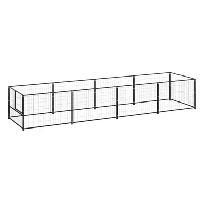 vidaXL Dog Kennel Black m? Steel Puppy Enclosure Outdoor Patio Dog Cage