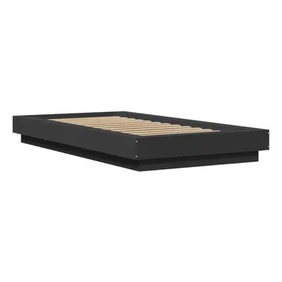 (black, x cm) vidaXL Bed Frame and LED Lights Bed Base Mattress Foundation Engineered Wood