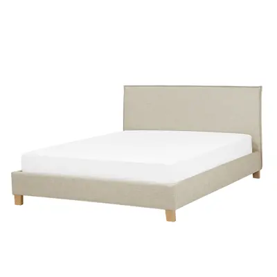 Slatted Bed SENNEZ x cm (EU Super King) Fabric Beige