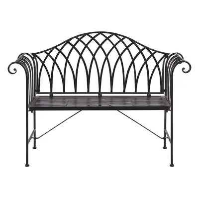 Garden Bench MILAZZO Metal Black