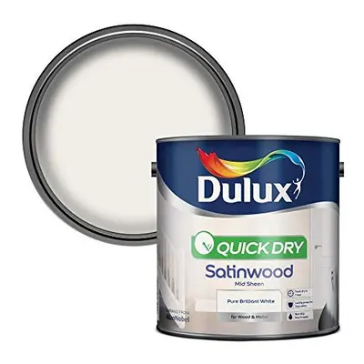 Quick Dry Satinwood Paint For Wood And Metal - Pure Brilliant White 2. Litres