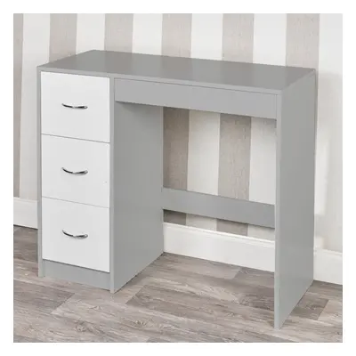 (Grey Carcass + White Drawers) Drawer Wooden Dressing Computer Work Table Desk