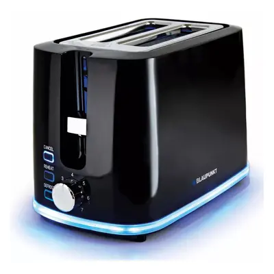 (Black) Blaupunkt Slice Illuminating Toaster With Reheat & Defrost functions