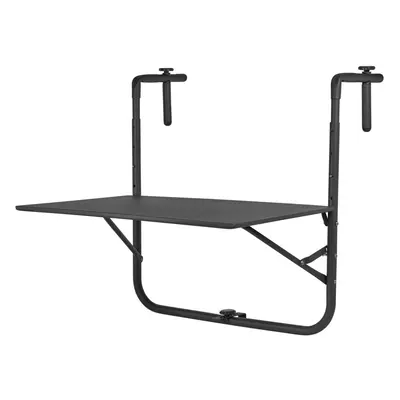 (Dark Grey) Large Folding Balcony Tray Rack Holder Table