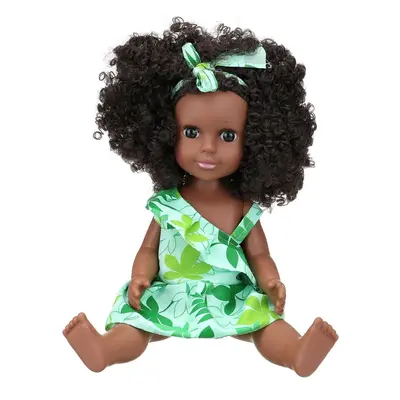 () 35CM Simulation Vinyl African Black Lifelike Realistic Reborn Baby Doll Toy with Clothes for 