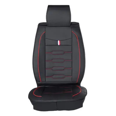 (Black/Red) Universal Car Seat Cover PU Leather Front Rear Cushion Accessories Seat Protect