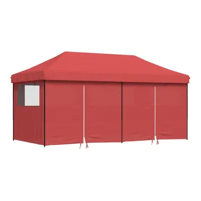 (burgundy, with sidewalls) vidaXL Foldable Tent Pop-Up with Side Walls Outdoor Party Tent Garden