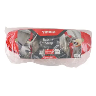 Timco J Hook Ratchet Strap Heavy Duty - 15m x 50mm (1 Pack Bag)