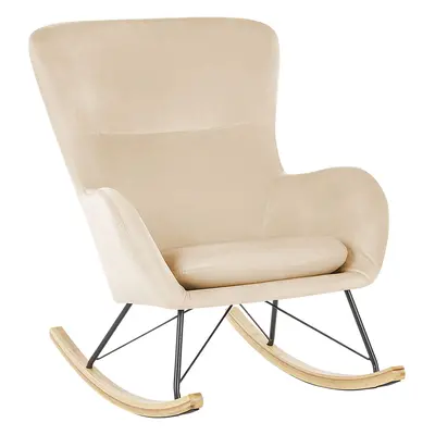 Rocking Chair ELLAN Velvet Beige