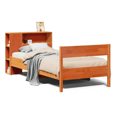 vidaXL Bookcase Bed without Mattress Bed Wax Brown Single Solid Wood Pine